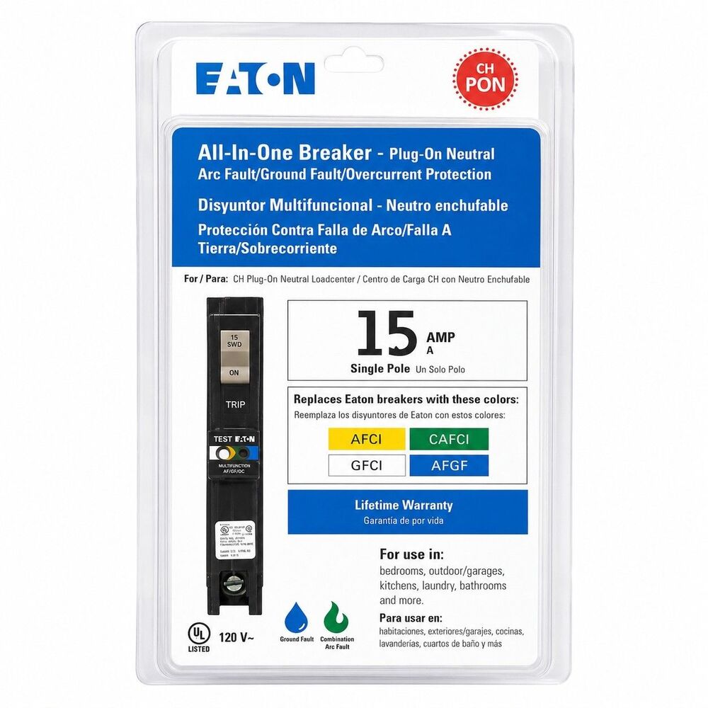 Eaton All-in-One Breaker Plug-On 15A Single-Pole CHFP115A1CS